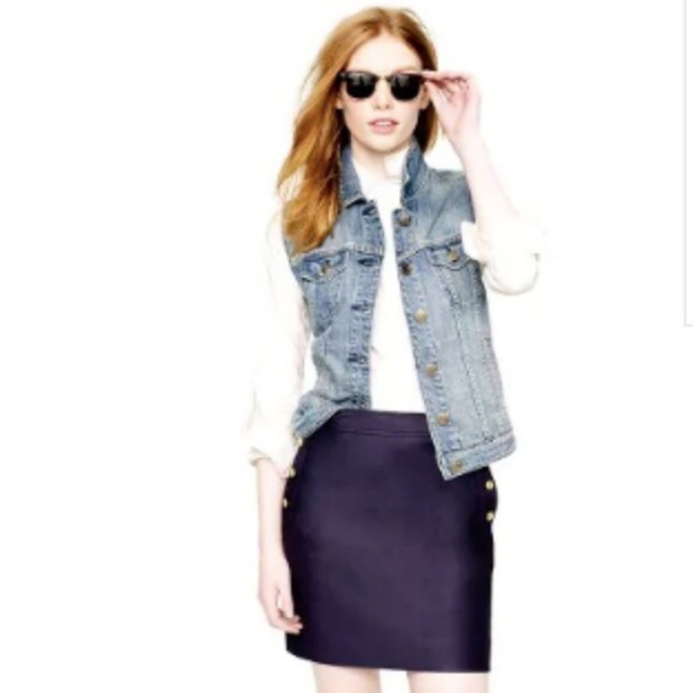Navy Nautical J Crew mini skirt